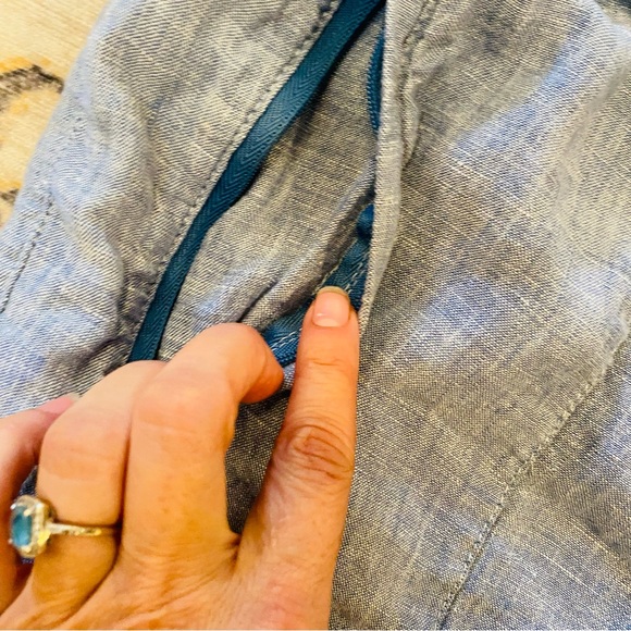 Athleta Cabo Linen Jogger Denim Blue Size 16 - Picture 7 of 10